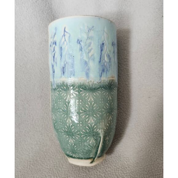 Katy McDougal Studio Pottery Vase Tumbler Artisan Handmade Drip Glaze - Picture 7 of 14